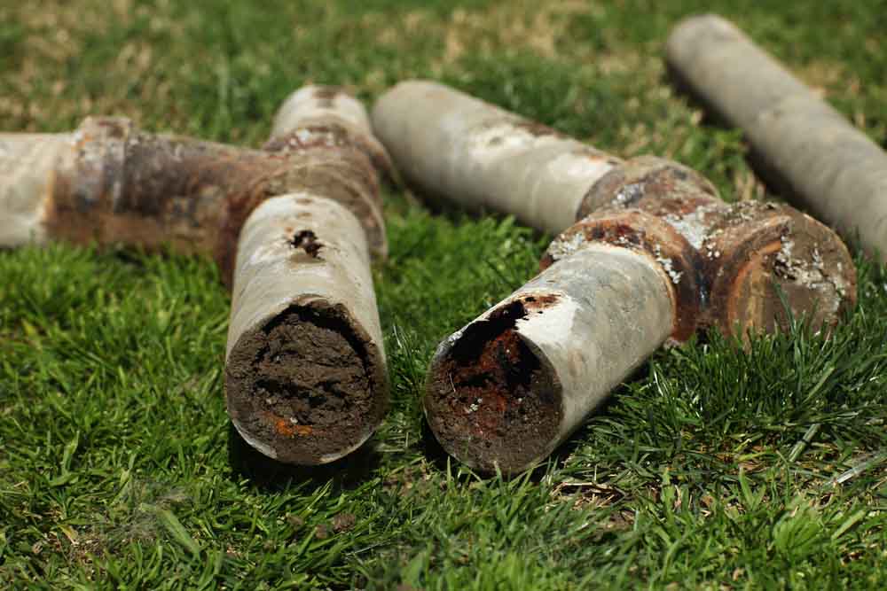 a heavily corroded water pipe