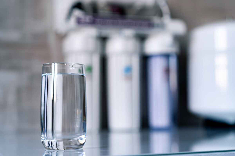 clean water in a glass