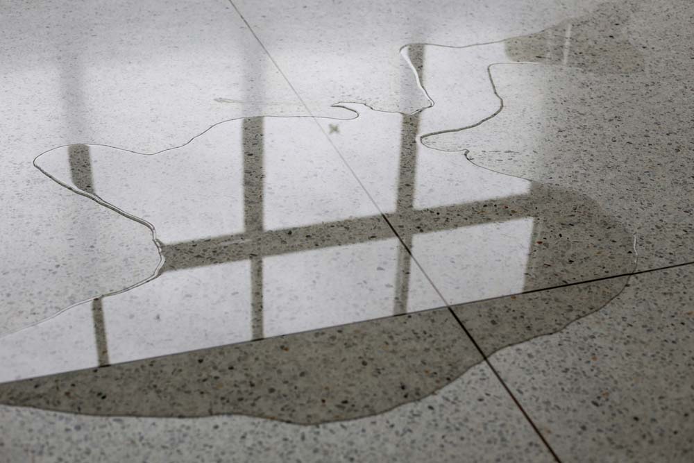 damp spot on the floor